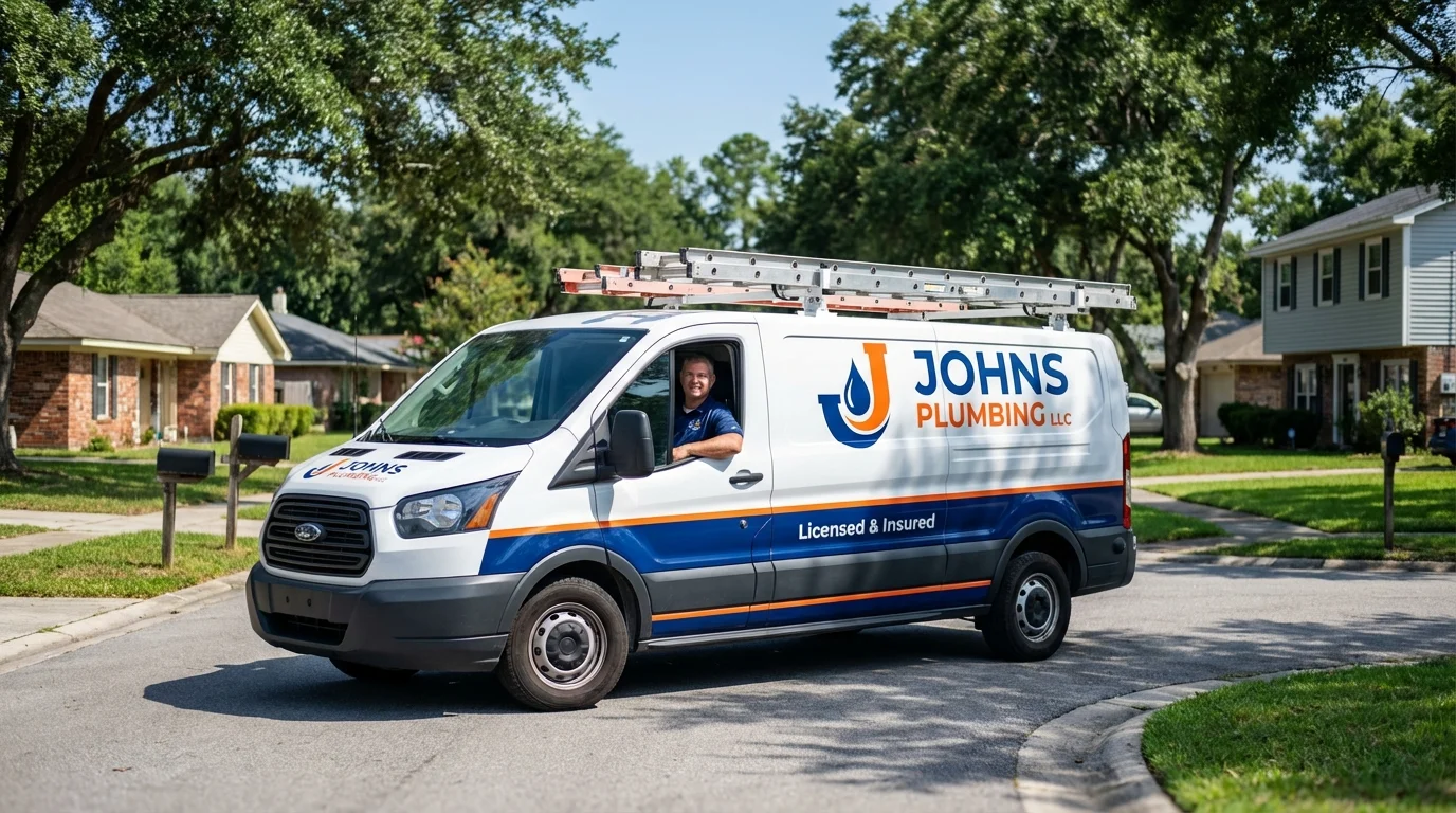 Johns Plumbing LLC service van in Tallmadge, OH