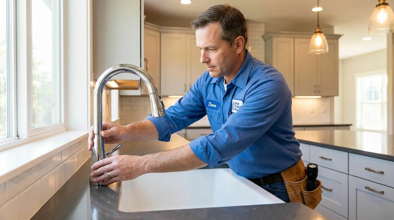 Kitchen faucet installation by Johns Plumbing LLC in Tallmadge